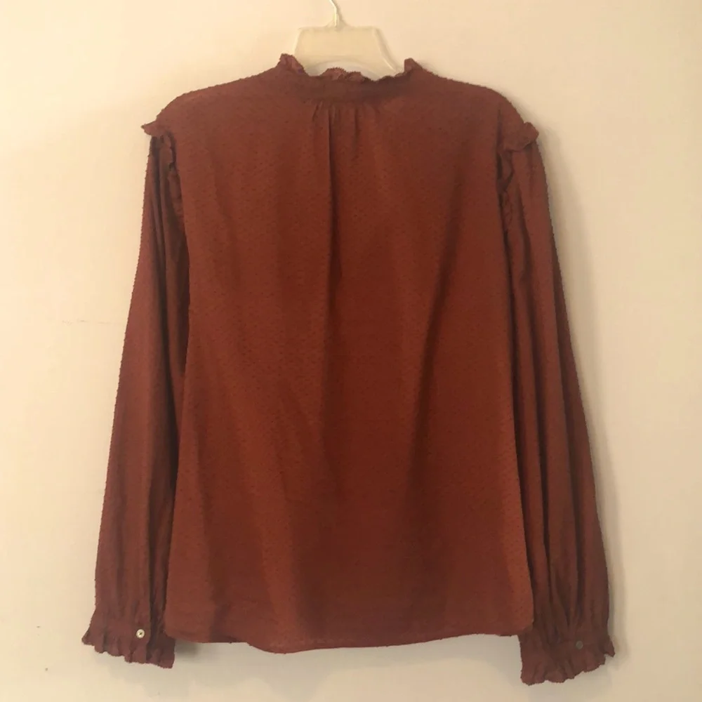 🎉HP 🛍🎊 J Crew Ruffle-trim V-neck Popover Clip Dot - Picture 4 of 7